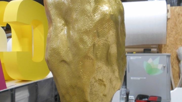 3D Skulptur Styropor Goldnugget